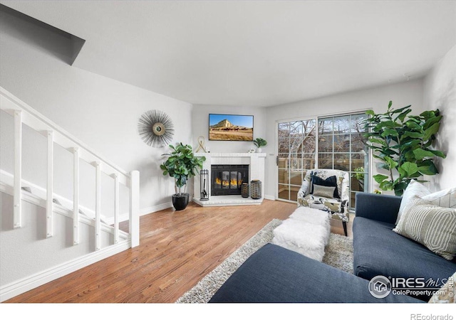 living room featuring hardwood / wood-style floors