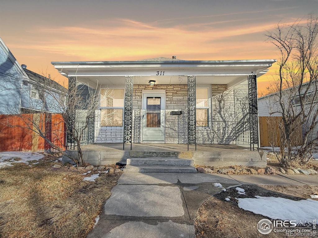 view of front of house with a porch