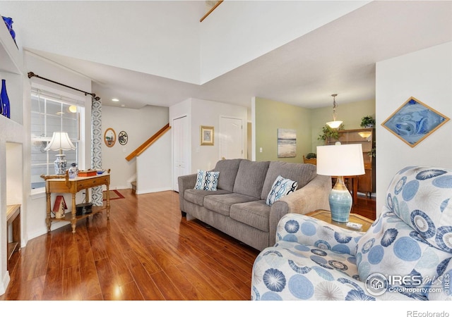 living room featuring hardwood / wood-style flooring