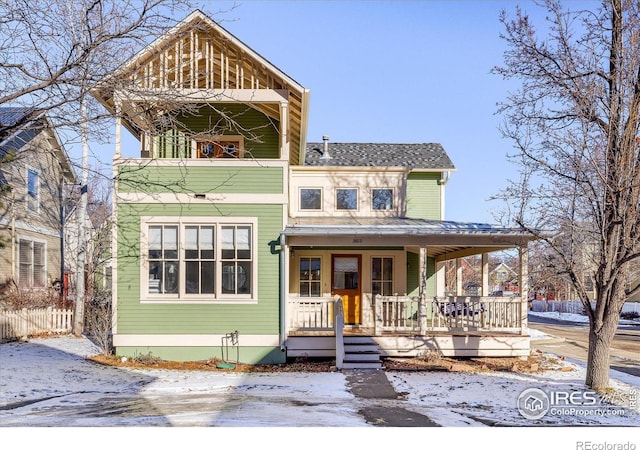 view of front of property with a porch