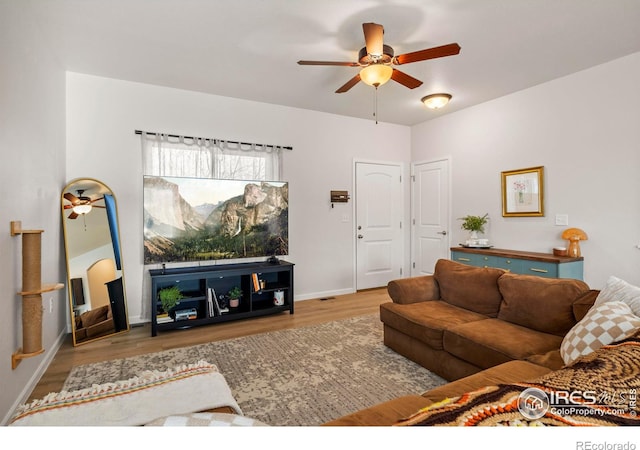 living room featuring hardwood / wood-style floors