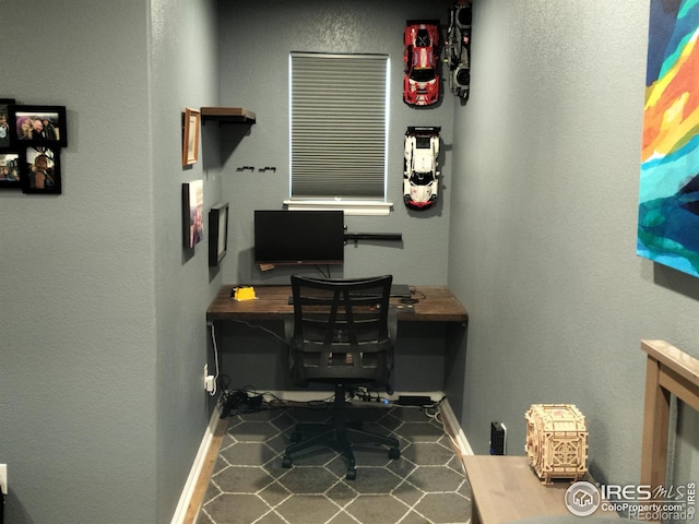 home office with built in desk