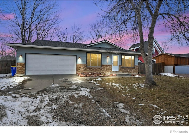 view of front facade with a garage