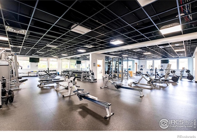 workout area with plenty of natural light