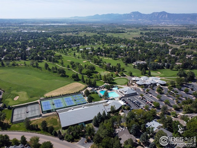 bird's eye view featuring a mountain view