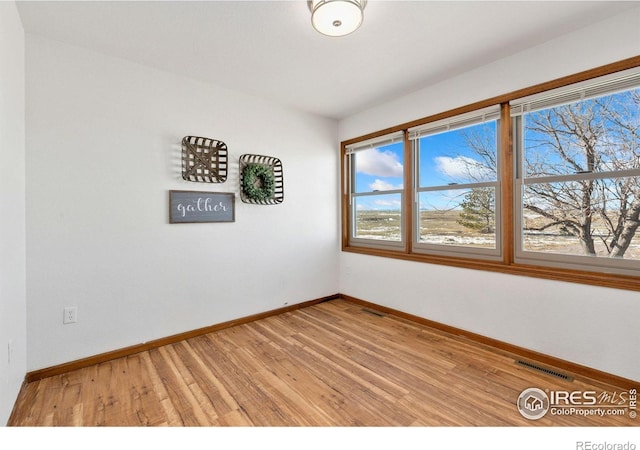 empty room with hardwood / wood-style floors