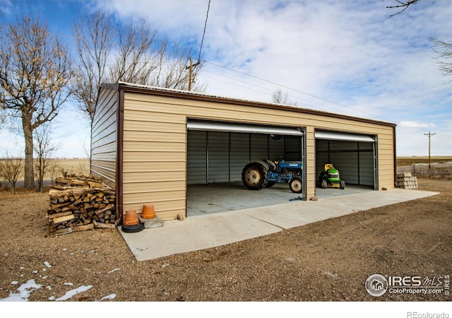 view of garage