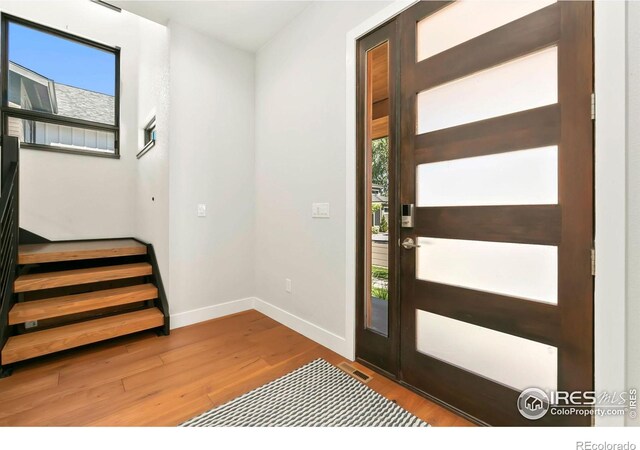 foyer featuring light hardwood / wood-style flooring