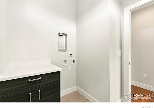 bathroom featuring vanity and tile patterned floors