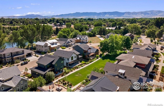 aerial view with a mountain view