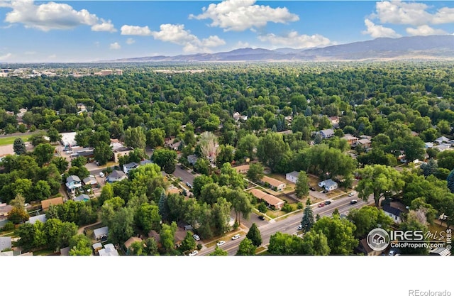 bird's eye view with a mountain view