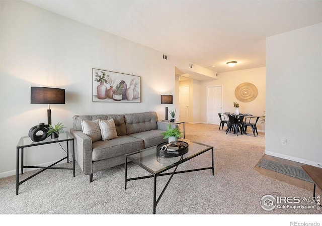 view of carpeted living room