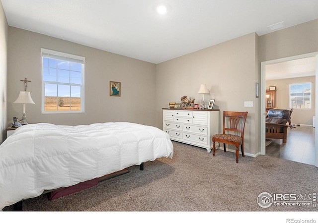 view of carpeted bedroom