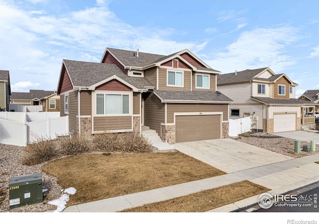 craftsman inspired home featuring a garage