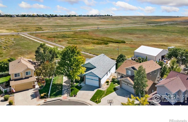 bird's eye view with a rural view