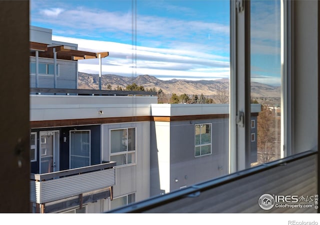 exterior space with a mountain view