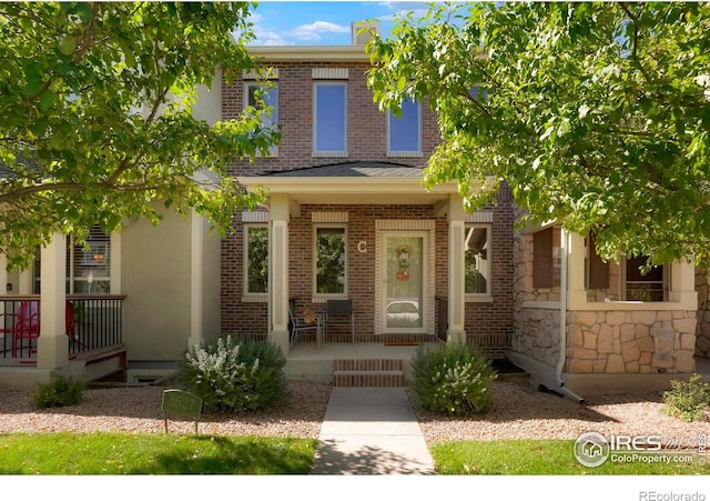 view of front of house featuring covered porch