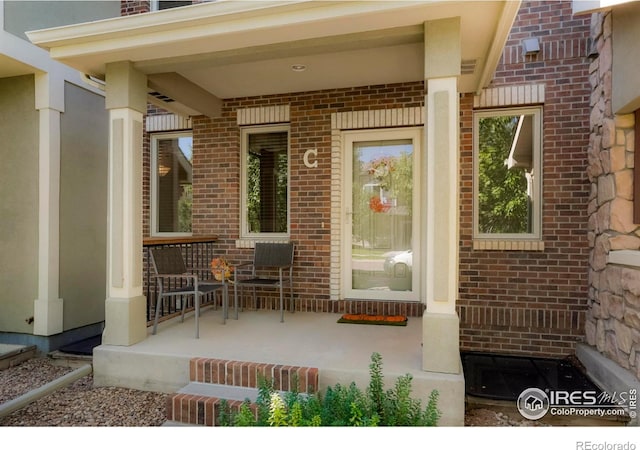 property entrance with a porch