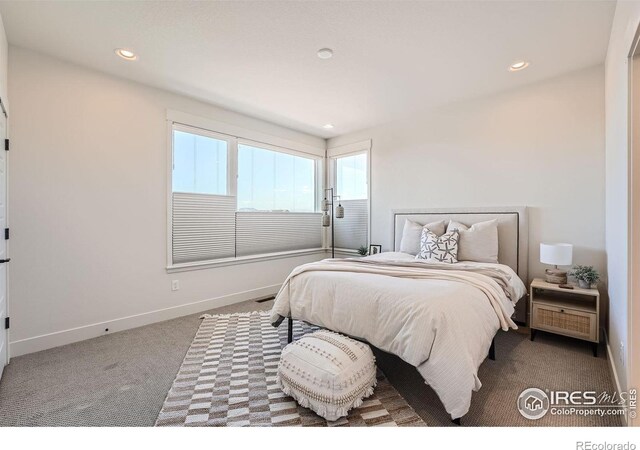 bedroom featuring carpet