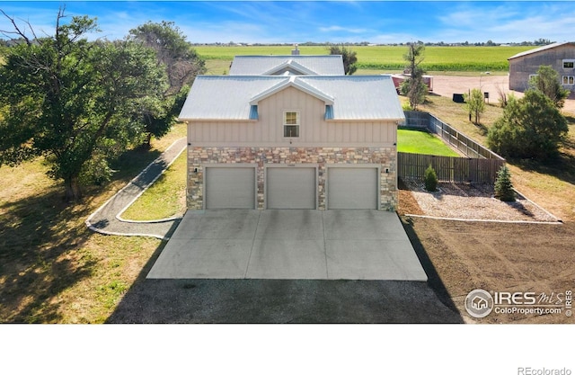 view of front of home with a garage