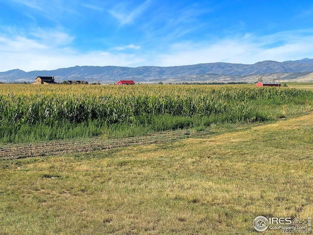 view of mountain feature with a rural view