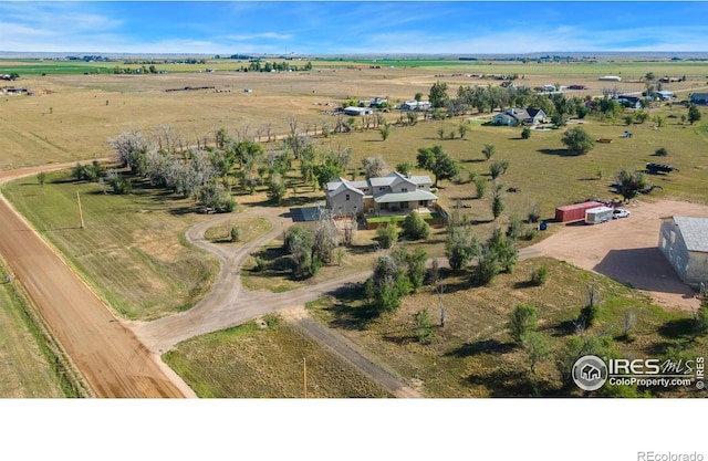 drone / aerial view with a rural view