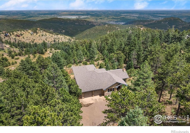 aerial view featuring a mountain view