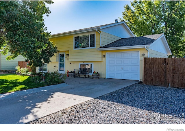 split foyer home with a garage