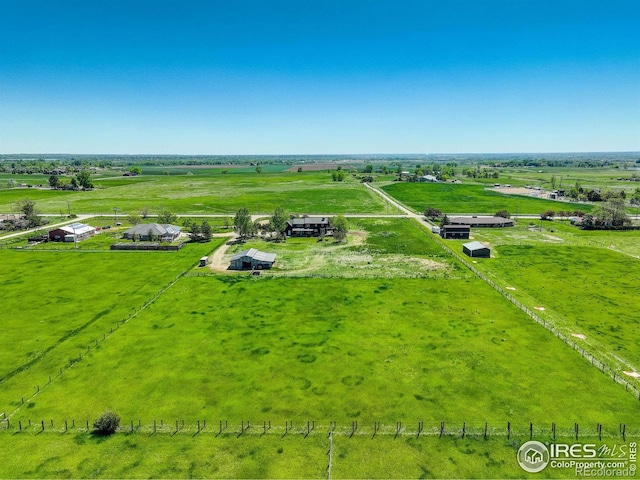 bird's eye view featuring a rural view