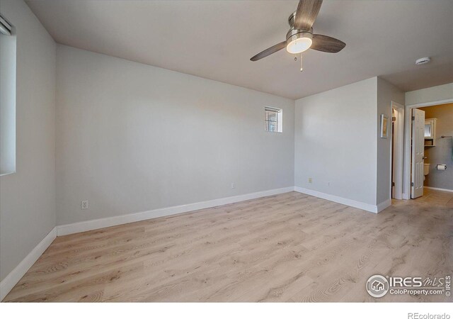 770 Copper Ln Unit 206, Louisville, CO 80027 - empty room with ceiling fan and light hardwood / wood-style floors