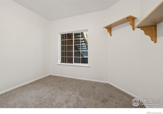 unfurnished room featuring carpet