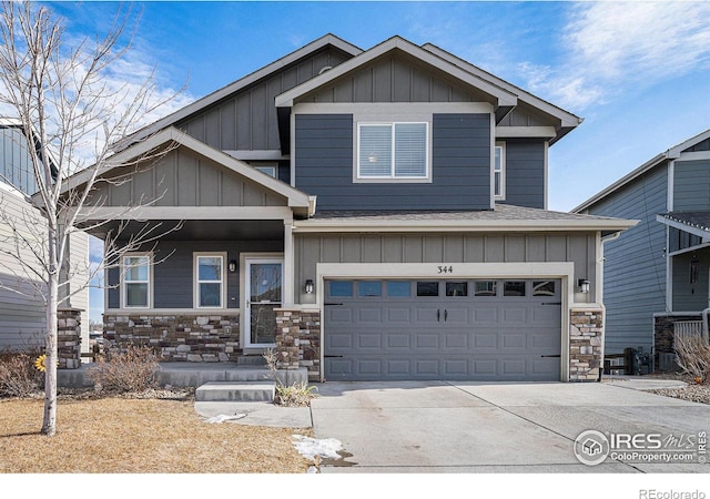 craftsman-style home with a garage