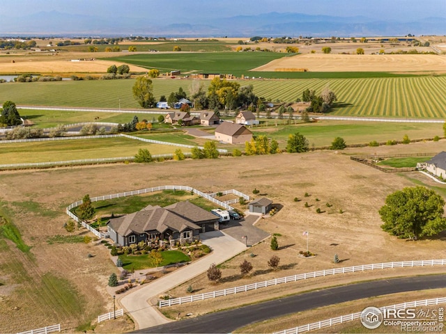 bird's eye view featuring a rural view