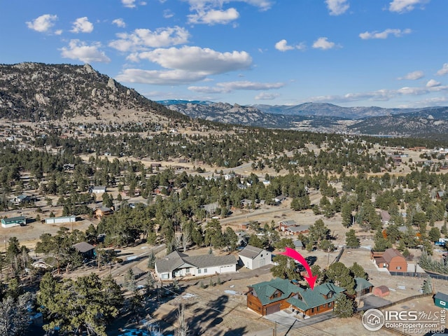 aerial view with a mountain view