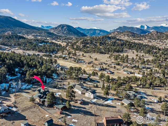 aerial view featuring a mountain view