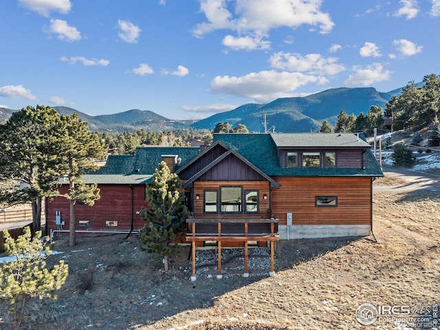 exterior space with a mountain view