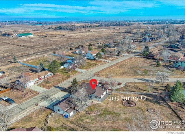 drone / aerial view featuring a rural view