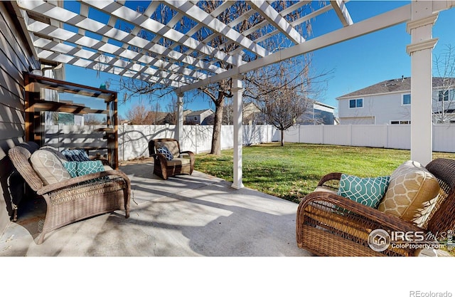 view of patio / terrace with a pergola