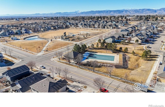 drone / aerial view with a mountain view