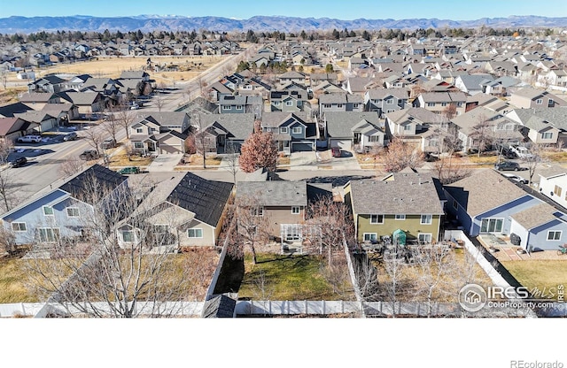 bird's eye view featuring a mountain view