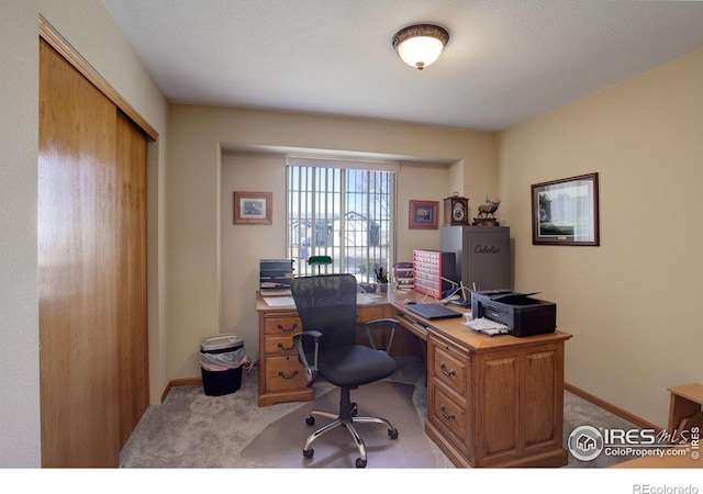 view of carpeted office