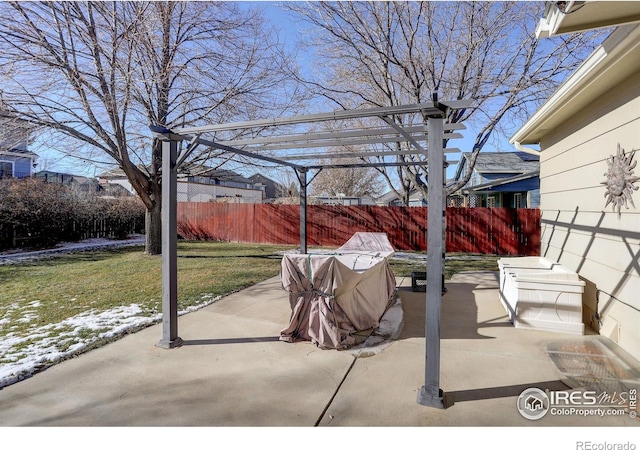 view of patio / terrace with a pergola