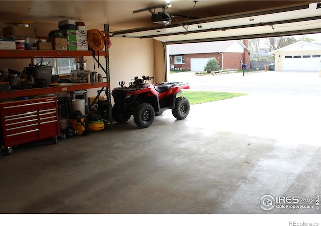 view of garage