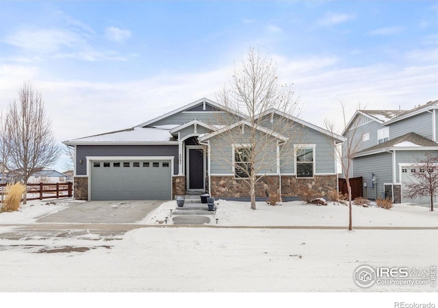 craftsman-style home featuring a garage