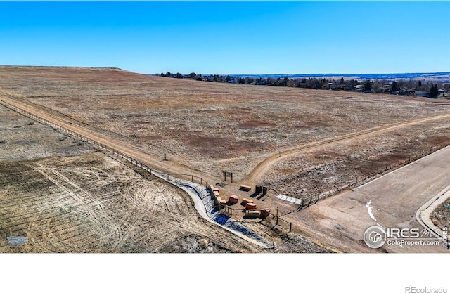 aerial view with a rural view