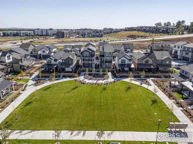 drone / aerial view featuring a residential view