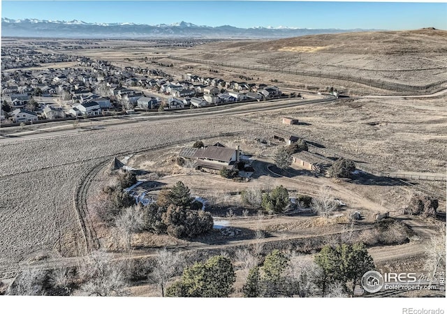 aerial view featuring a mountain view