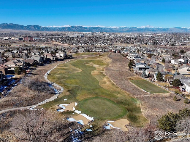 bird's eye view featuring a mountain view