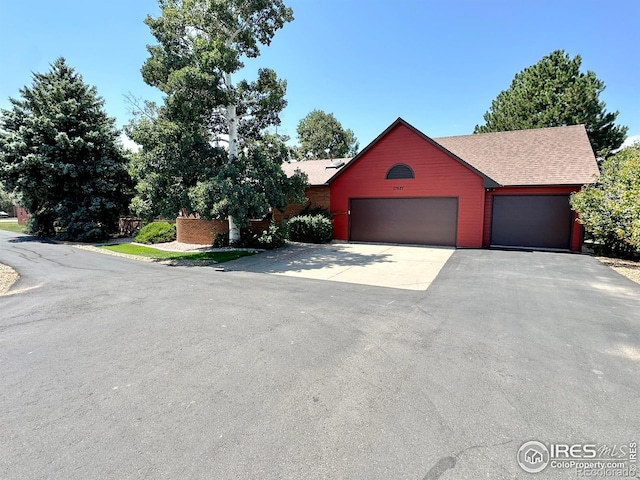 view of front of property featuring a garage