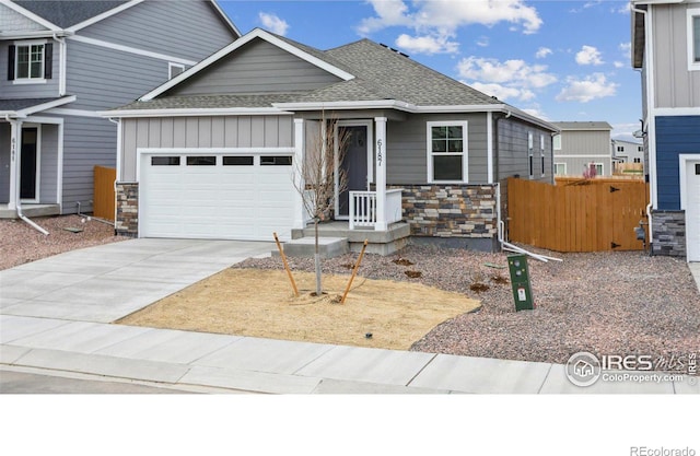 craftsman-style house with a garage